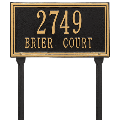 Personalized Double Lawn Address Plaque - 2 Line