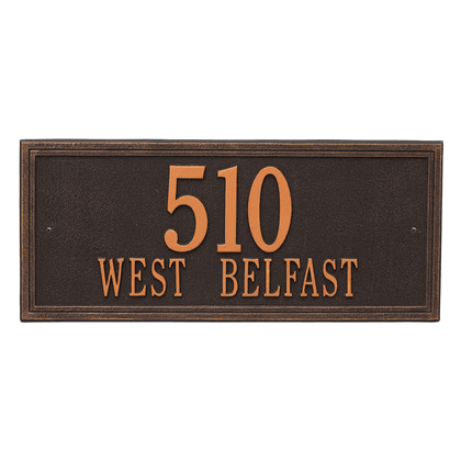 Personalized Double Line Large Address Plaque - 2 Line