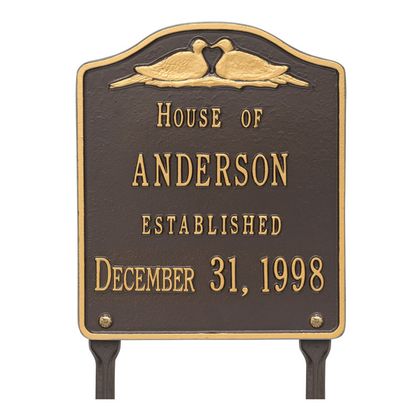 Personalized Dove Wedding Lawn Plaque