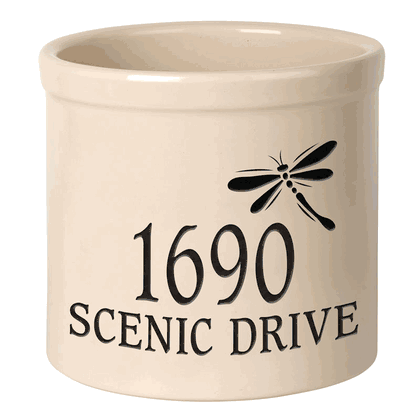 Custom Dragonfly 2 Gallon Stoneware Crock