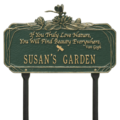 Personalized Dragonfly Garden Quote Lawn Plaque