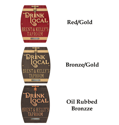 Personalized Drink Local Barrel Plaque