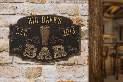 Personalized Established Bar One Line Plaque
