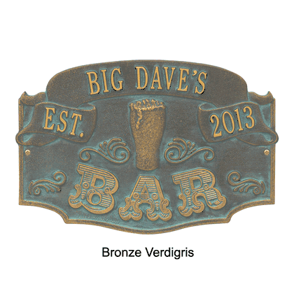 Personalized Established Bar One Line Plaque
