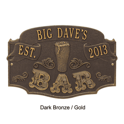 Personalized Established Bar One Line Plaque