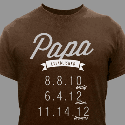 Personalized Established Dad T-Shirt