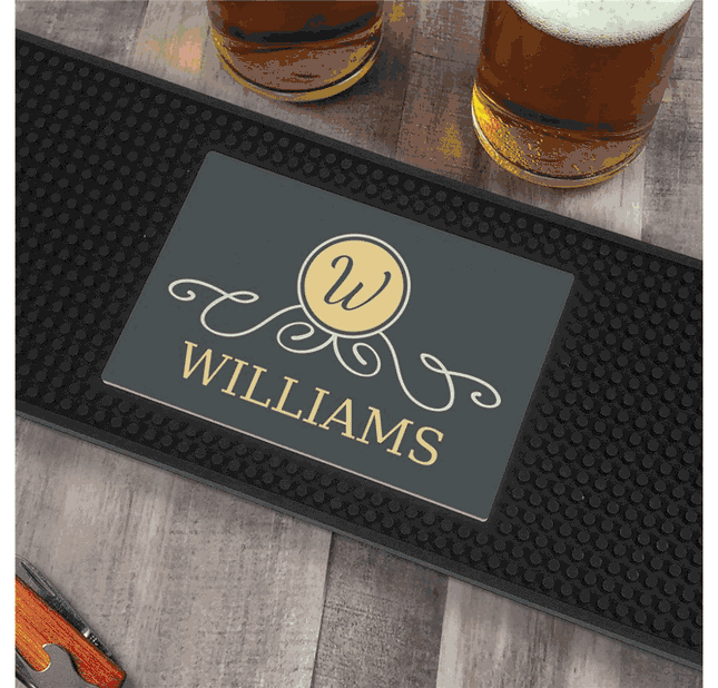 Personalized Family Name Printed Bar Mat
