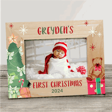 Personalized First Christmas Wooden Frame