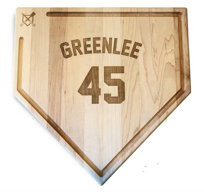 Personalized Full Size "Home Plate" Cutting Board With Trough