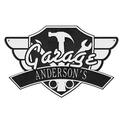 Personalized Garage Wing Plaque