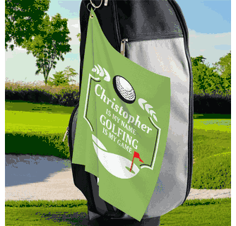 Personalized Golfing is My Game Golf Towel