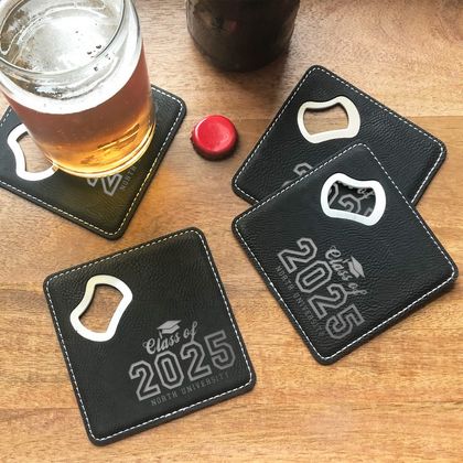 Personalized Graduation Bottle Opener Coaster