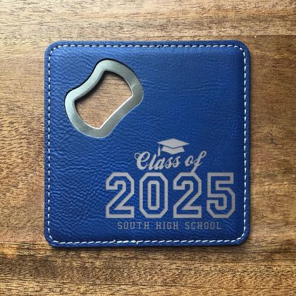 Personalized Graduation Bottle Opener Coaster