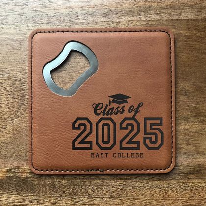 Personalized Graduation Bottle Opener Coaster