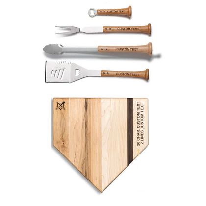 Personalized "Grand Slam" Grill Tool Set With 17 Inch Cutting Board