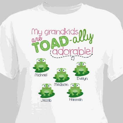 Personalized Grandparent T-Shirt - Froggy Design
