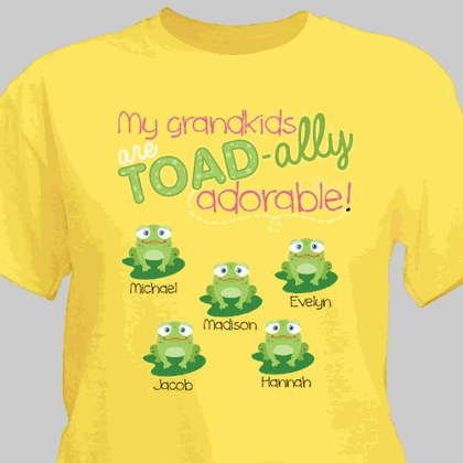 Personalized Grandparent T-Shirt - Froggy Design