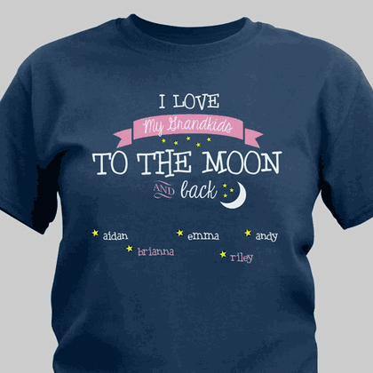 Personalized Grandparent T-Shirt - To the Moon