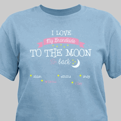 Personalized Grandparent T-Shirt - To the Moon