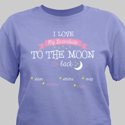 Personalized Grandparent T-Shirt - To the Moon