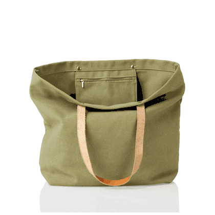 Personalized Green Washed Canvas Tote