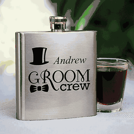 Personalized Groom Crew Flask