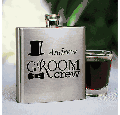 Personalized Groom Crew Flask