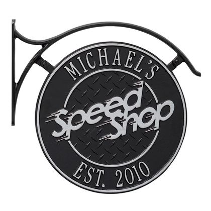Personalized Hanging Speed Plaque with Bracket
