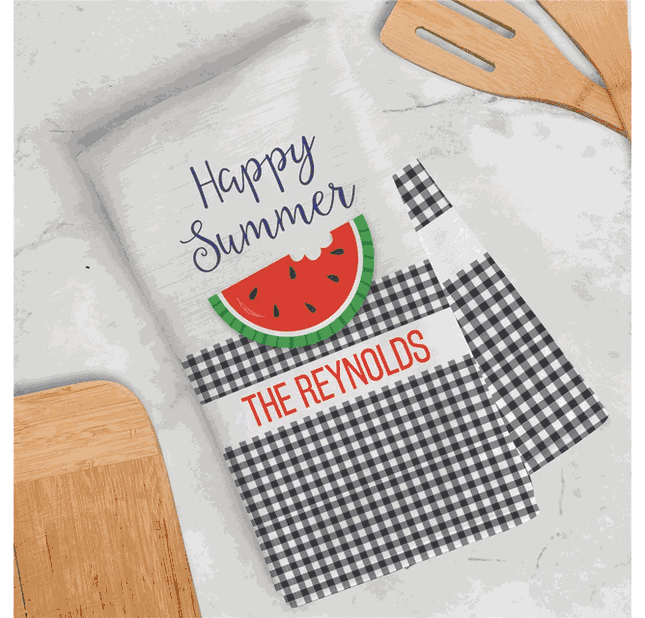 Personalized Happy Summer Dish Towel