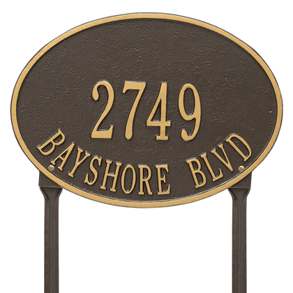 Personalized Hawthorne Lawn Address Plaque - 2 Line