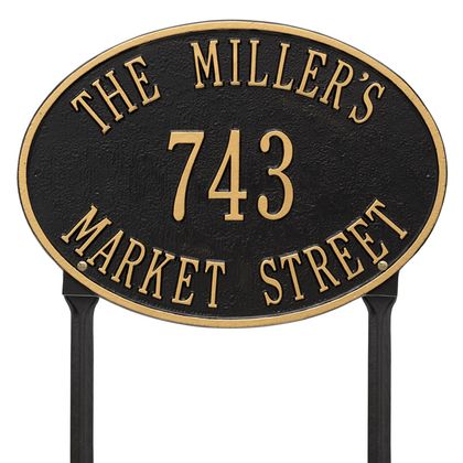 Personalized Hawthorne Lawn Address Plaque - 3 Line