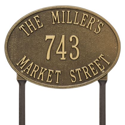 Personalized Hawthorne Lawn Address Plaque - 3 Line