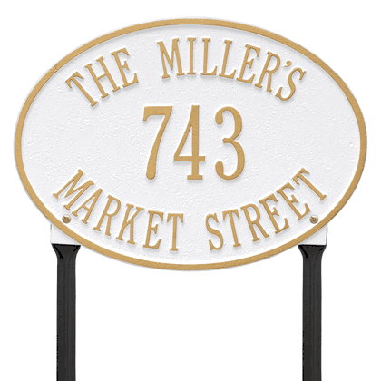 Personalized Hawthorne Lawn Address Plaque - 3 Line