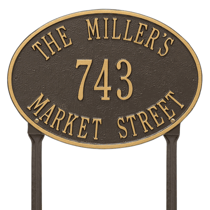 Personalized Hawthorne Lawn Address Plaque - 3 Line