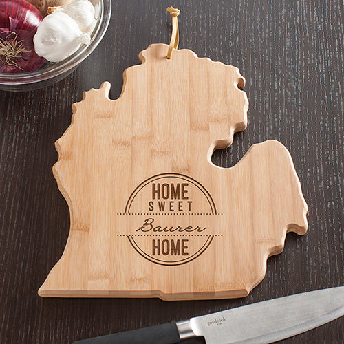 Personalized Home Sweet Home Michigan Cutting Board