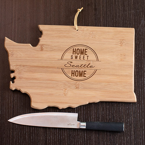 Personalized Home Sweet Home Washington Cutting Board