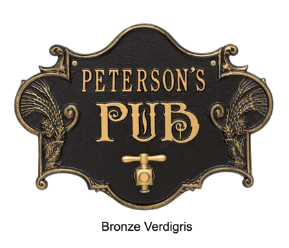 Personalized Hops and Barley Beer Pub Plaque