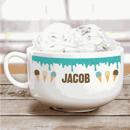 Personalized Ice Cream Drip Bowl