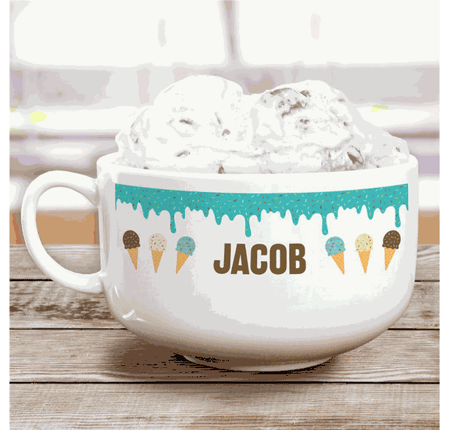 Personalized Ice Cream Drip Bowl
