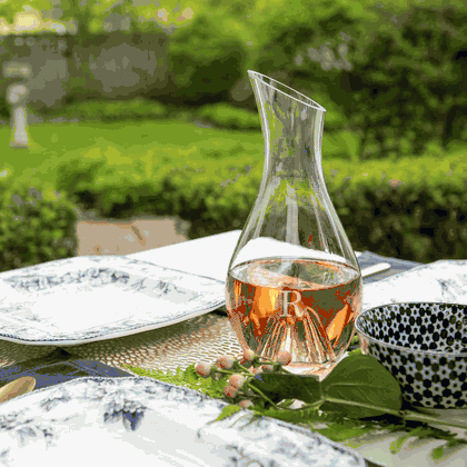 Personalized Initial Contemporary Wine Carafe