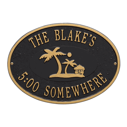Personalized Island Time Palm Plaque
