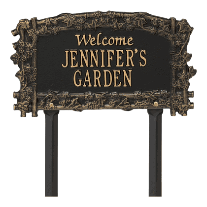 Personalized Ivy Trellis Garden Welcome Lawn Plaque
