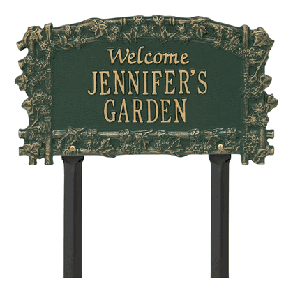 Personalized Ivy Trellis Garden Welcome Lawn Plaque