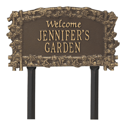 Personalized Ivy Trellis Garden Welcome Lawn Plaque