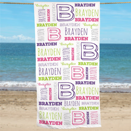 Personalized Kid's Name Beach Towel