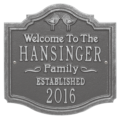Personalized Kissing Birds Plaque