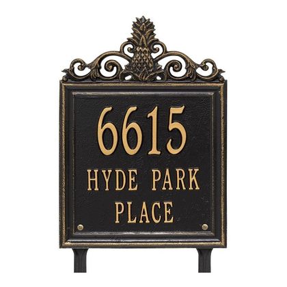 Personalized Lanai Pineapple Standard 3 Line Lawn Plaque