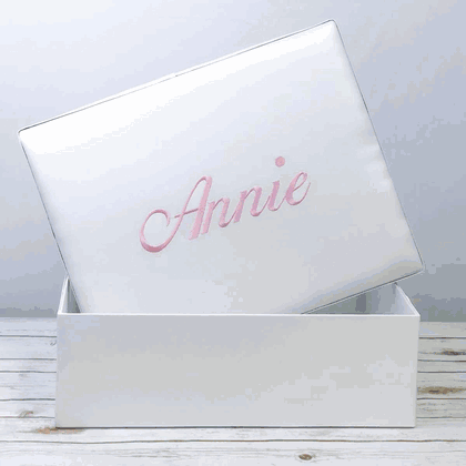 Personalized Large Baby Keepsake Box In Baby Matte Satin