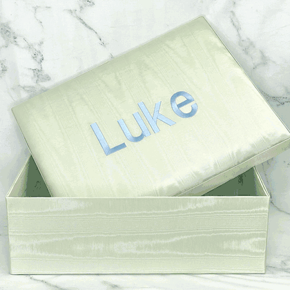 Personalized Large Baby Keepsake Box In Baby Moire