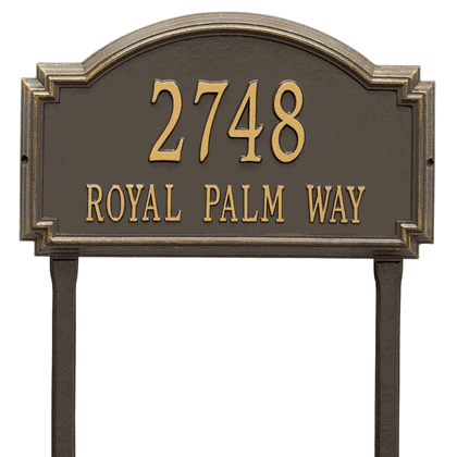Personalized Large Williamsburg Lawn Address Plaque - 2 Line
